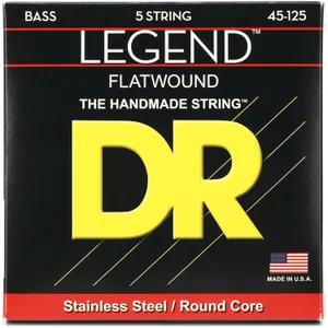 DR FL5-45 Legend Flatwound Bass Strings 45-125, Full Set